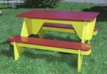 Homemade collapsible picnic table