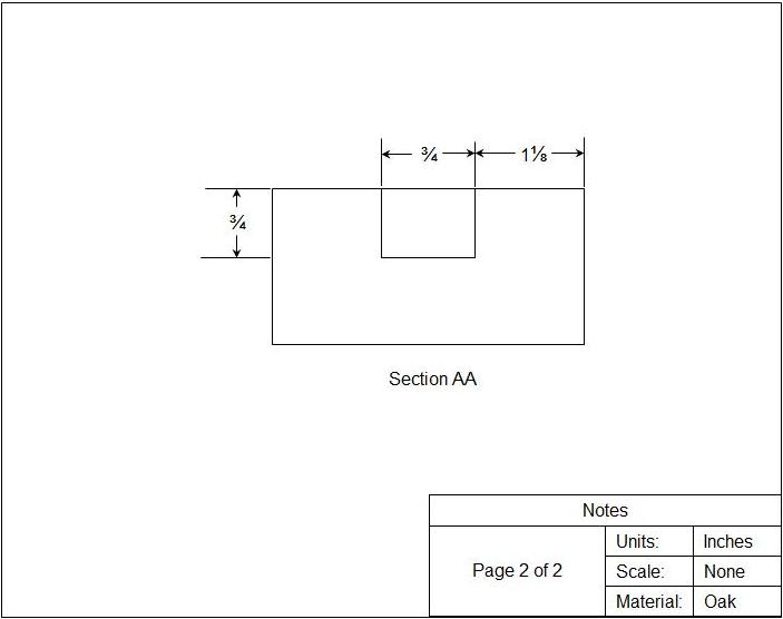 woodworking plans to make the piece of wood cut view of section AA
